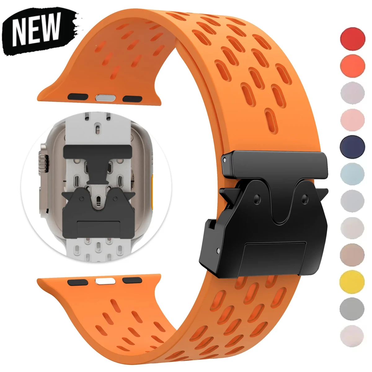 Breathe Silicone Strap for Apple Watch Band s10 46mm 44 45 42mm Correa for IWatch Series 10 9 8 7 6 5 4 SE Ultra 2 49mm Bracelet
Breathe Silicone Strap for Apple Watch Band s10 46mm 44 45 42mm Correa for IWatch Series 10 9 8 7 6 5 4 SE Ultra 2 49mm Bracelet