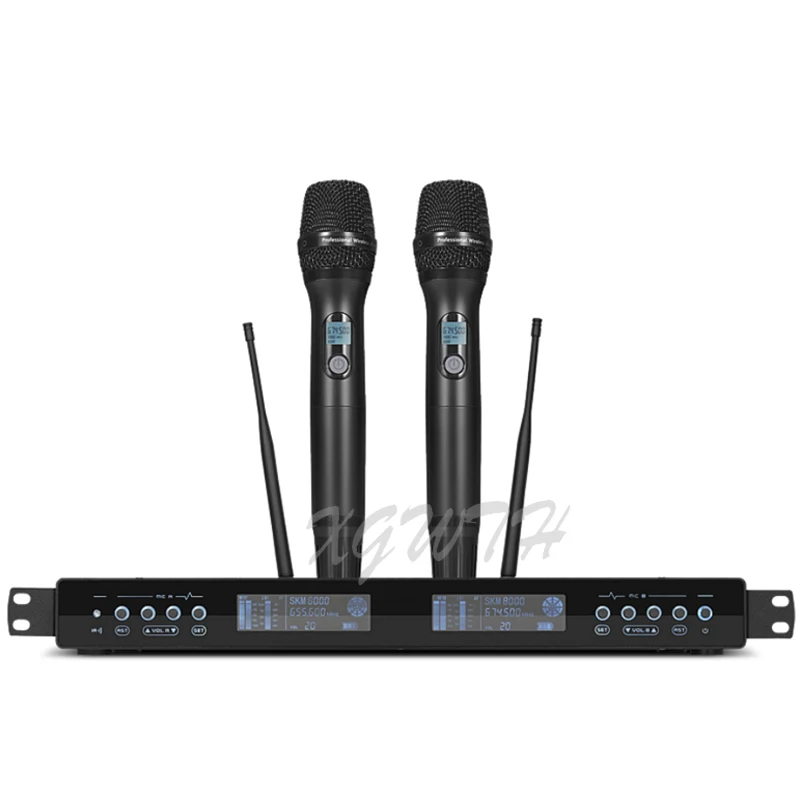 Wireless Microphone System UHF Adjustable Frequency 2 Handheld Dynamic Caridoid Karaoke Mic for Stage DJ Audio Studio
Wireless Microphone System UHF Adjustable Frequency 2 Handheld Dynamic Caridoid Karaoke Mic for Stage DJ Audio Studio