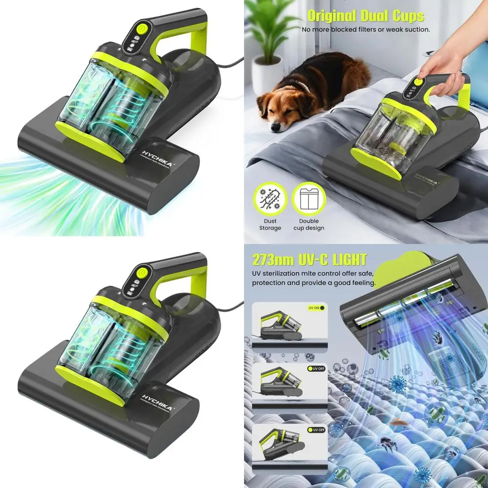 Pet Hair UV Bed Vacuum Cleaner: 16kPa Suction, 140°F Heating, Ultrasonic Tapping, HEPA Filter for Sofas, Couches, Cribs (Corded,
Pet Hair UV Bed Vacuum Cleaner: 16kPa Suction, 140°F Heating, Ultrasonic Tapping, HEPA Filter for Sofas, Couches, Cribs (Corded,