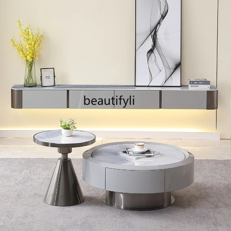 A16 Italian Light Luxury Stone Plate Coffee Table round Size Assemblage Zone Drawer Creative TV Cabinet Living Room
A16 Italian Light Luxury Stone Plate Coffee Table round Size Assemblage Zone Drawer Creative TV Cabinet Living Room
