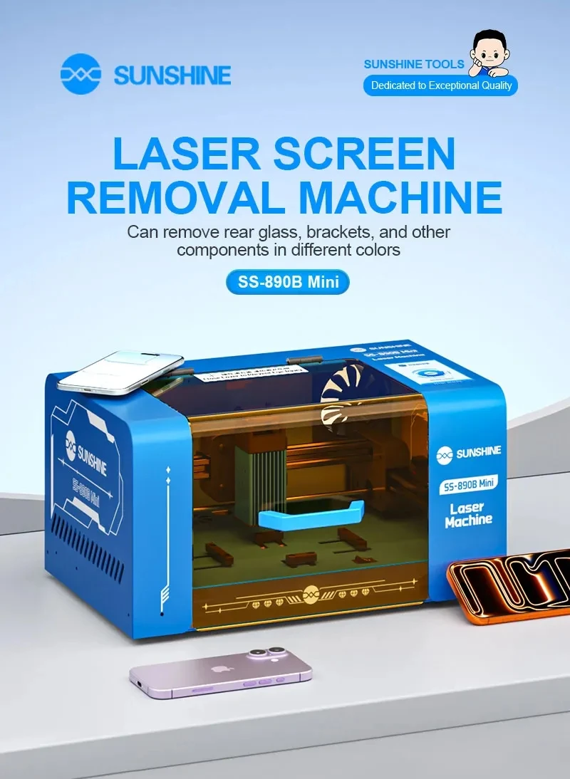 Мини-машина для лазерной удаления SUNSHINE SS-890B с визуальной камерой/сенсорным управлением для снятия экрана телефона/заднего стекла/кронштейна
Мини-машина для лазерной удаления SUNSHINE SS-890B с визуальной камерой/сенсорным управлением для снятия экрана телефона/заднего стекла/кронштейна
