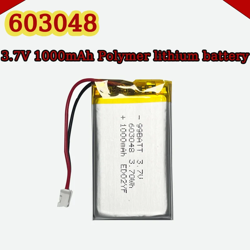 603048 Battery 3.7V 1000mAh Lithium Polymer Rechargeable Batteries for MP4 GPS LED Light Purifier Bluetooth Headset Speaker
603048 Battery 3.7V 1000mAh Lithium Polymer Rechargeable Batteries for MP4 GPS LED Light Purifier Bluetooth Headset Speaker