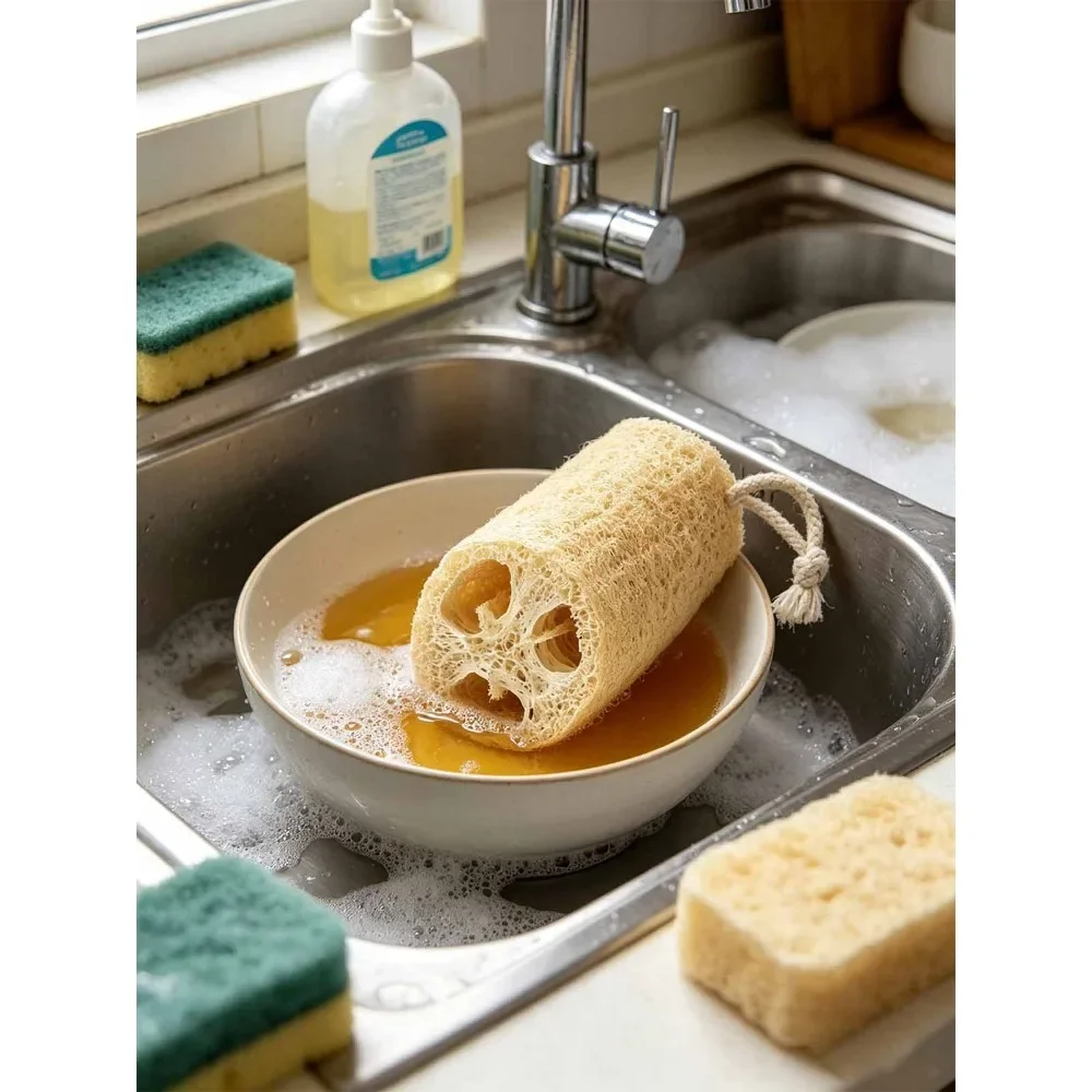 1 piece of natural loofah cloth for dishwashing, a good helper for kitchen cleaning, and a tool for removing oil stains
1 piece of natural loofah cloth for dishwashing, a good helper for kitchen cleaning, and a tool for removing oil stains