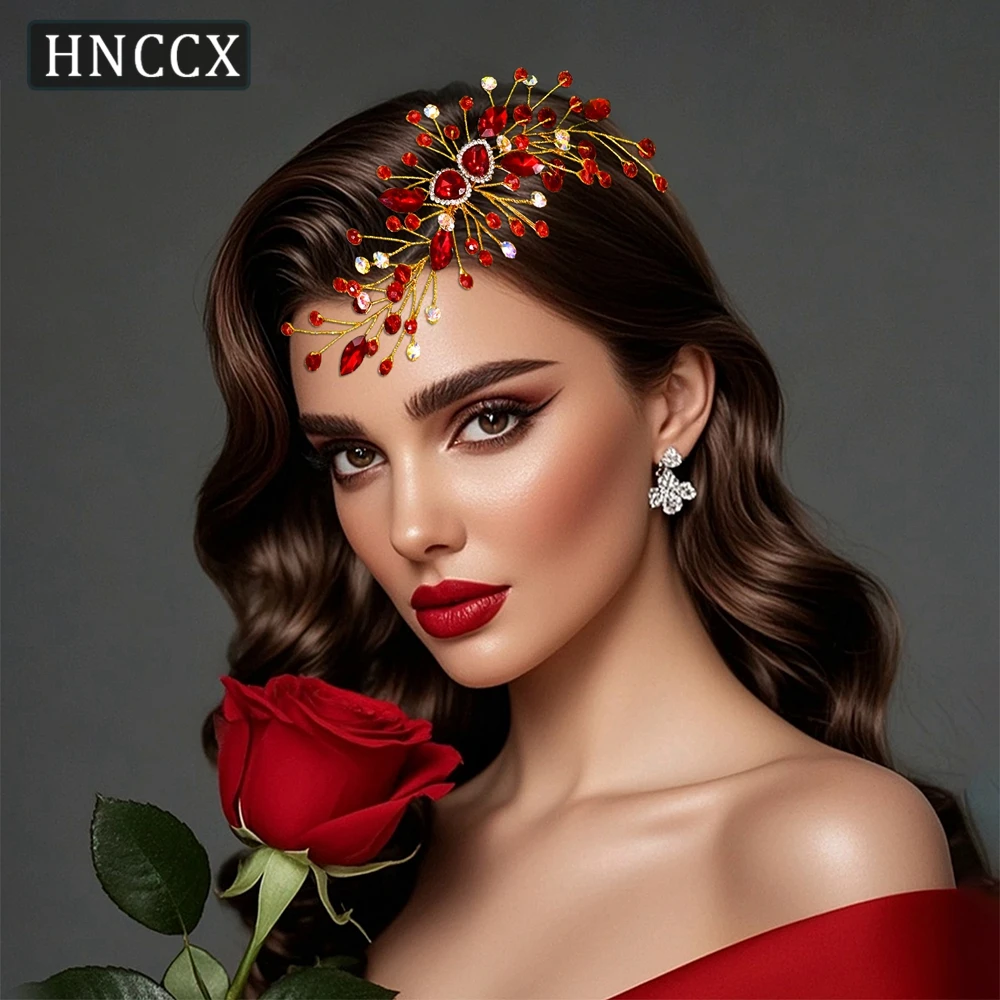 HNCCX Red Color Rhinestone Crystal Bridal Headpiece Handmade Wedding Gold Color Hair Combs Accessories Bride Headdress CP847
HNCCX Red Color Rhinestone Crystal Bridal Headpiece Handmade Wedding Gold Color Hair Combs Accessories Bride Headdress CP847