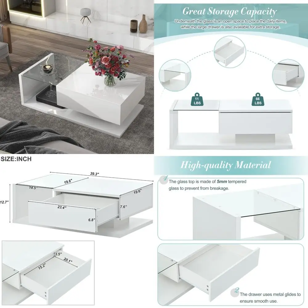 Современный журнальный столик Harper и яркий дизайн из закаленного стекла, деревянный коктейльный столик с глянцевой УФ-отопформой, модернистский 2-т
Современный журнальный столик Harper и яркий дизайн из закаленного стекла, деревянный коктейльный столик с глянцевой УФ-отопформой, модернистский 2-т