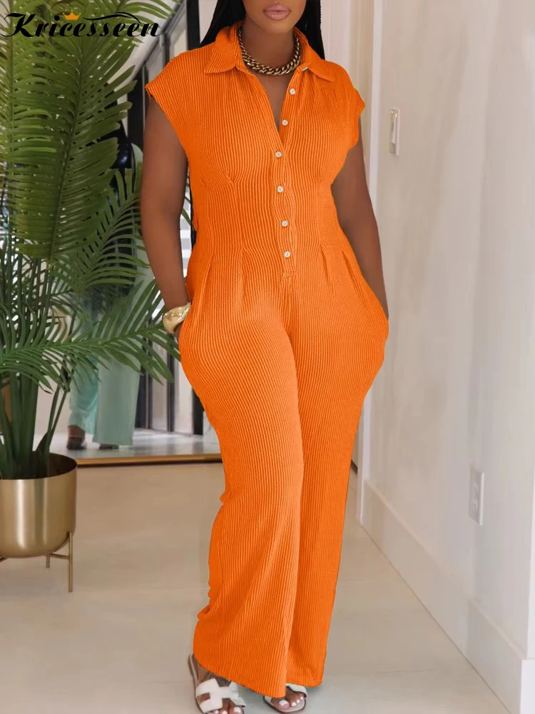 Kricesseen Womens Turn-Down Collars Button Details Wide Legs Jumpsuist One Piece Outfits Fashon Pleated Sexy Rompers Clubwear
Kricesseen Womens Turn-Down Collars Button Details Wide Legs Jumpsuist One Piece Outfits Fashon Pleated Sexy Rompers Clubwear