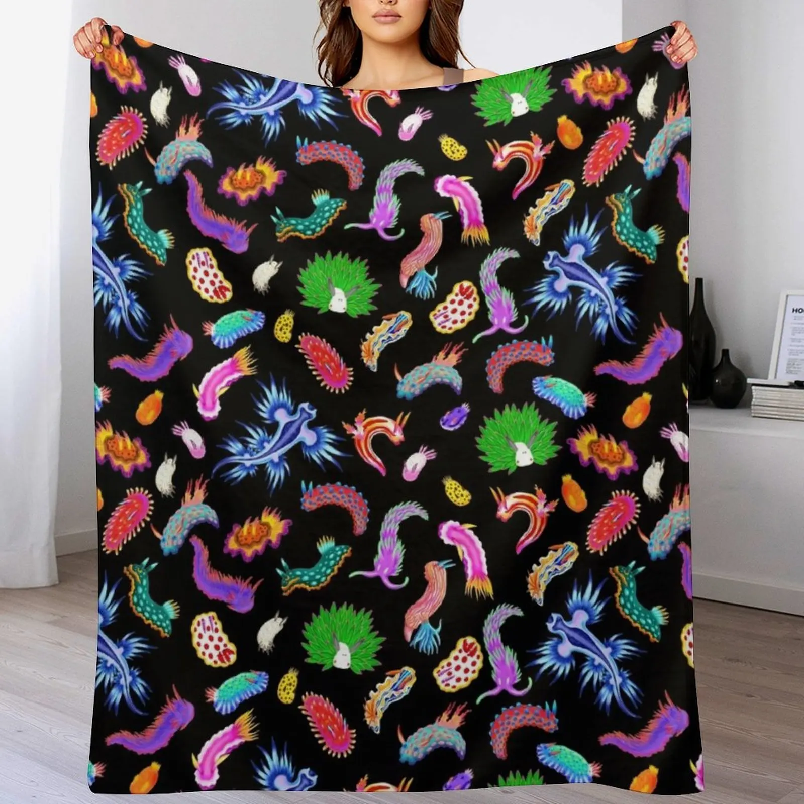 Rainbow Nudibranchs (Sea Slugs) Assortment Throw Blanket Luxury Sofa Moving christmas gifts Blankets 
Rainbow Nudibranchs (Sea Slugs) Assortment Throw Blanket Luxury Sofa Moving christmas gifts Blankets