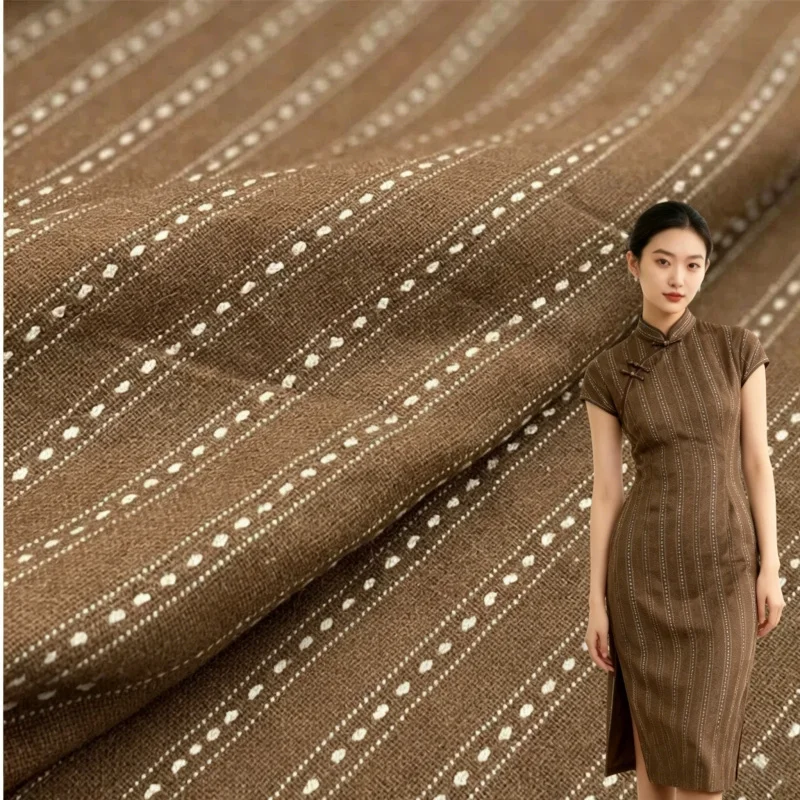 2Yards Brown thin vertical striped soft drapey fine-spun wool fabric Spring and Autumn Suit Dress Fabric
2Yards Brown thin vertical striped soft drapey fine-spun wool fabric Spring and Autumn Suit Dress Fabric