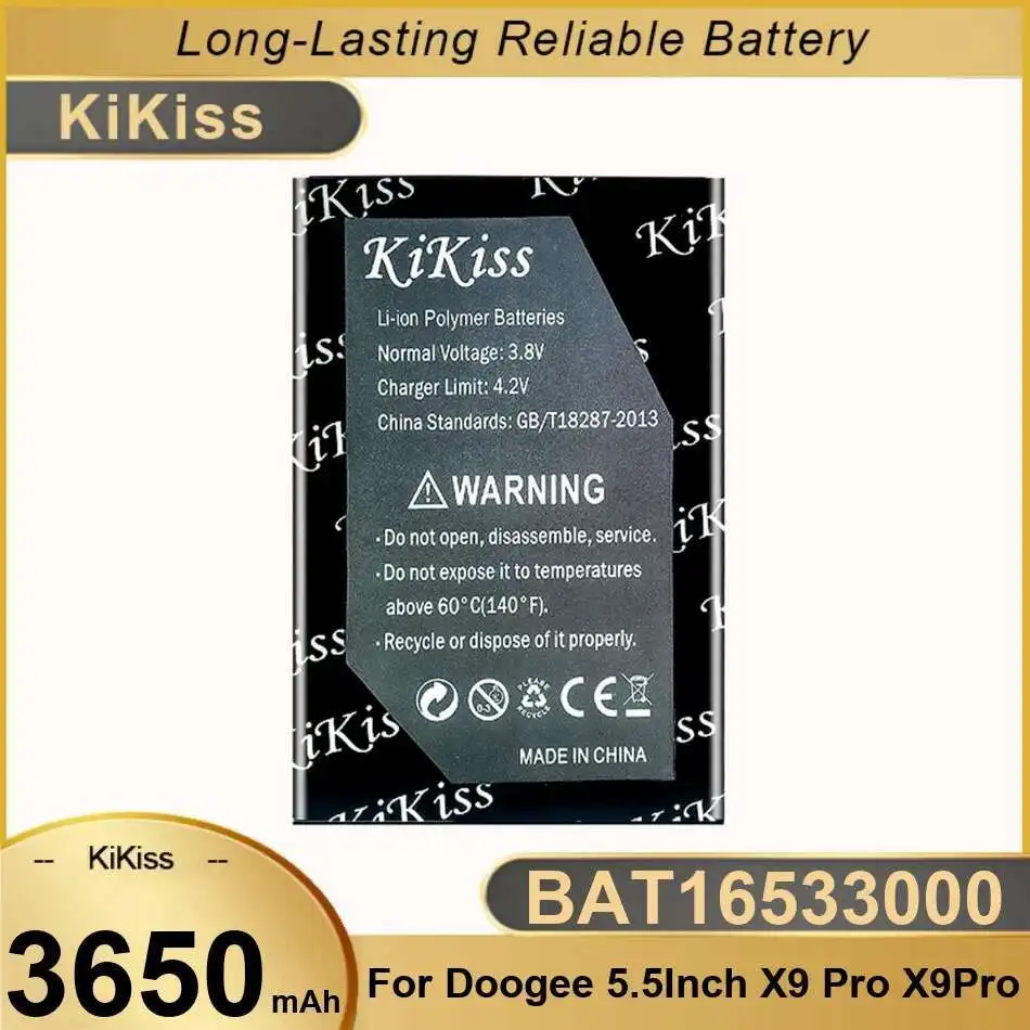 3650 мАч BAT16533000 для Doogee 5,5 дюймов X9 Pro X9pro, долговечный аккумулятор для мобильного телефона
3650 мАч BAT16533000 для Doogee 5,5 дюймов X9 Pro X9pro, долговечный аккумулятор для мобильного телефона
