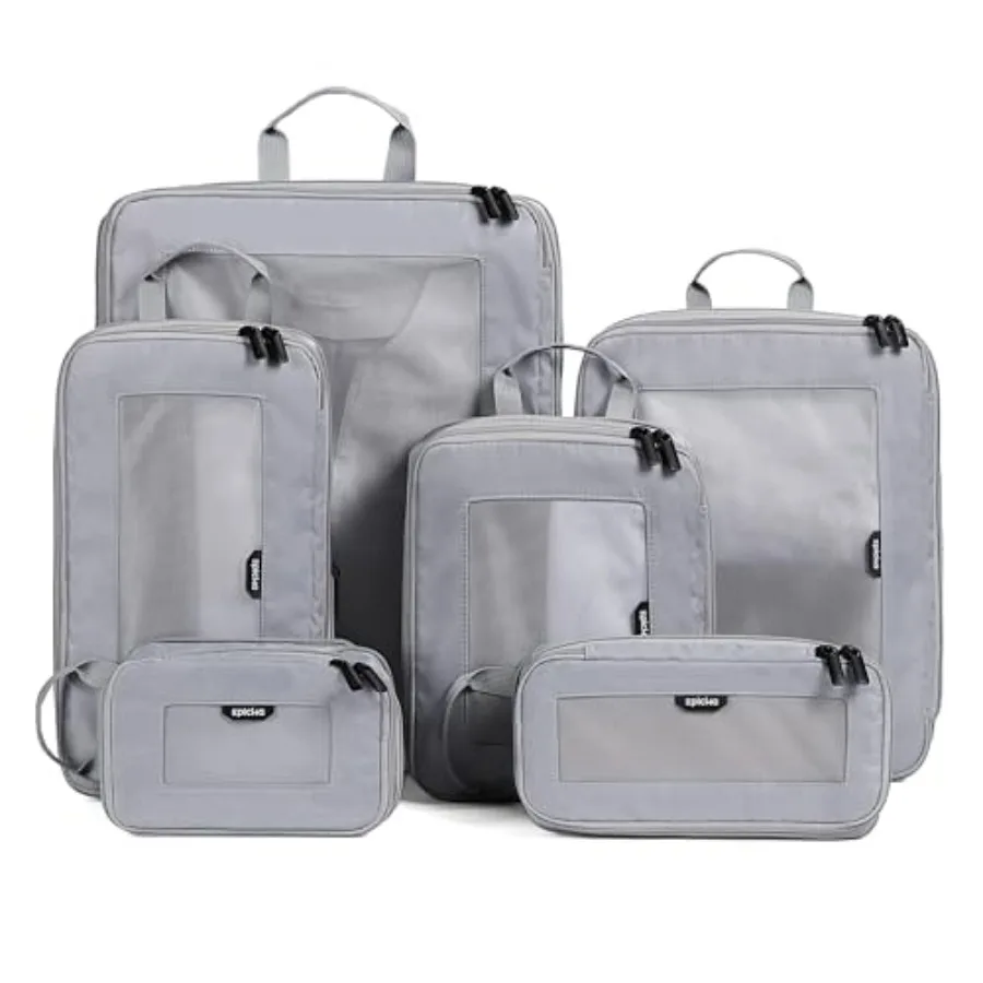 TripCozy Compression Packing Cubes - 6 Set Durable Travel Organizer Bags with Mesh Top, Expandable Travel Accessories for Carry
TripCozy Compression Packing Cubes - 6 Set Durable Travel Organizer Bags with Mesh Top, Expandable Travel Accessories for Carry