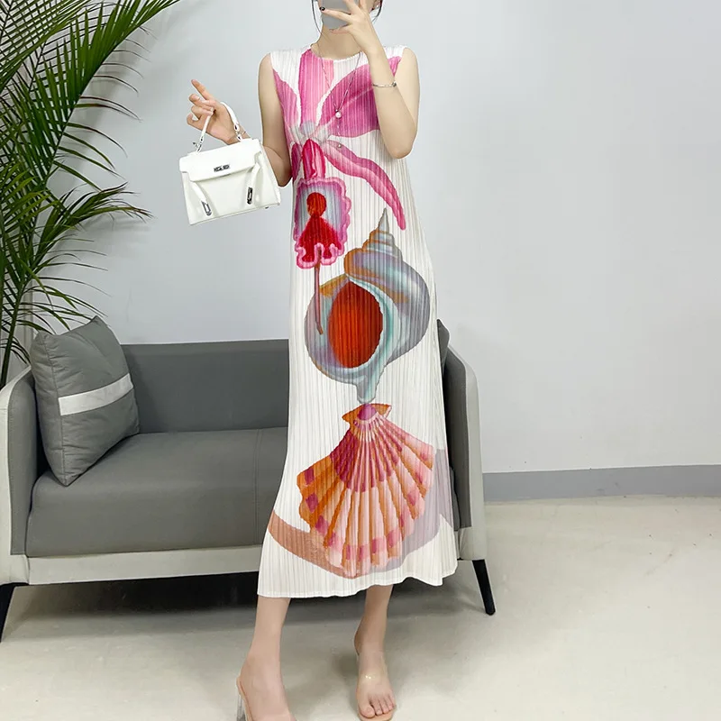 Miyake Pleated Dress Women's 2024 Summer New Pleated Casual Printed Round Neck Sleeveless Slimming High-end Women's Long Skirt
Miyake Pleated Dress Women's 2024 Summer New Pleated Casual Printed Round Neck Sleeveless Slimming High-end Women's Long Skirt
