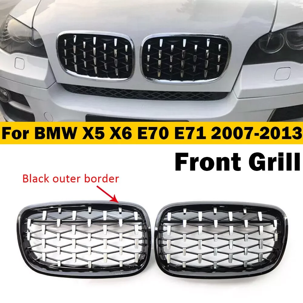 For BMW X5 E70 X6 E71 2007-2013 Car Grille Front Kidney Grill Diamond Style Chrome Black 51137157687 51137157688 51137185223
For BMW X5 E70 X6 E71 2007-2013 Car Grille Front Kidney Grill Diamond Style Chrome Black 51137157687 51137157688 51137185223
