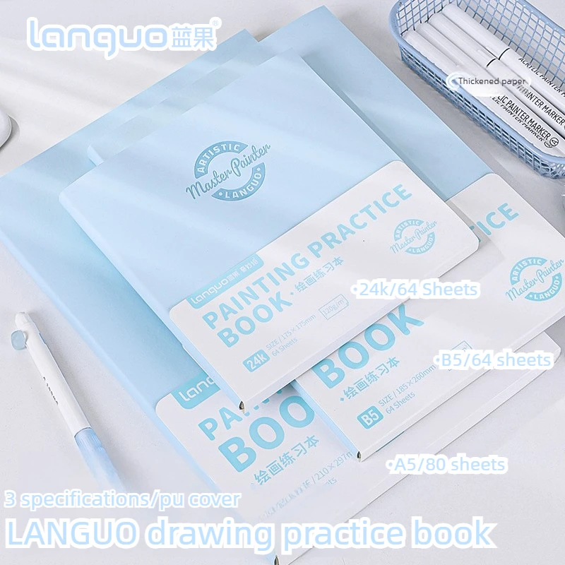 LANGUO 24K/A4/B5 Blank Thickened Drawing Notebooks PU Waterproof Cover for Acrylic Markers Sketchbook Stationery School Supplies
LANGUO 24K/A4/B5 Blank Thickened Drawing Notebooks PU Waterproof Cover for Acrylic Markers Sketchbook Stationery School Supplies