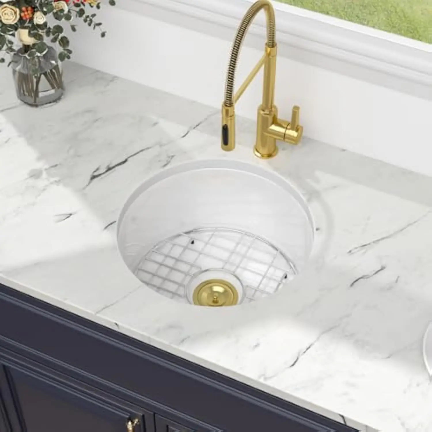 18 White Undermount Kitchen Sink - 18X18 Inch Round Drop in & Undermount Farmhouse Sink Ceramic Porcelain White Kitchen Sink
18 White Undermount Kitchen Sink - 18X18 Inch Round Drop in & Undermount Farmhouse Sink Ceramic Porcelain White Kitchen Sink