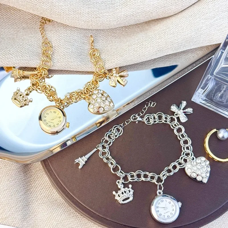 High Level Luxury Rhinestone Women's Watch Vintage Small Round Dial Ladies Bracelet Quartz Wristwatches
High Level Luxury Rhinestone Women's Watch Vintage Small Round Dial Ladies Bracelet Quartz Wristwatches