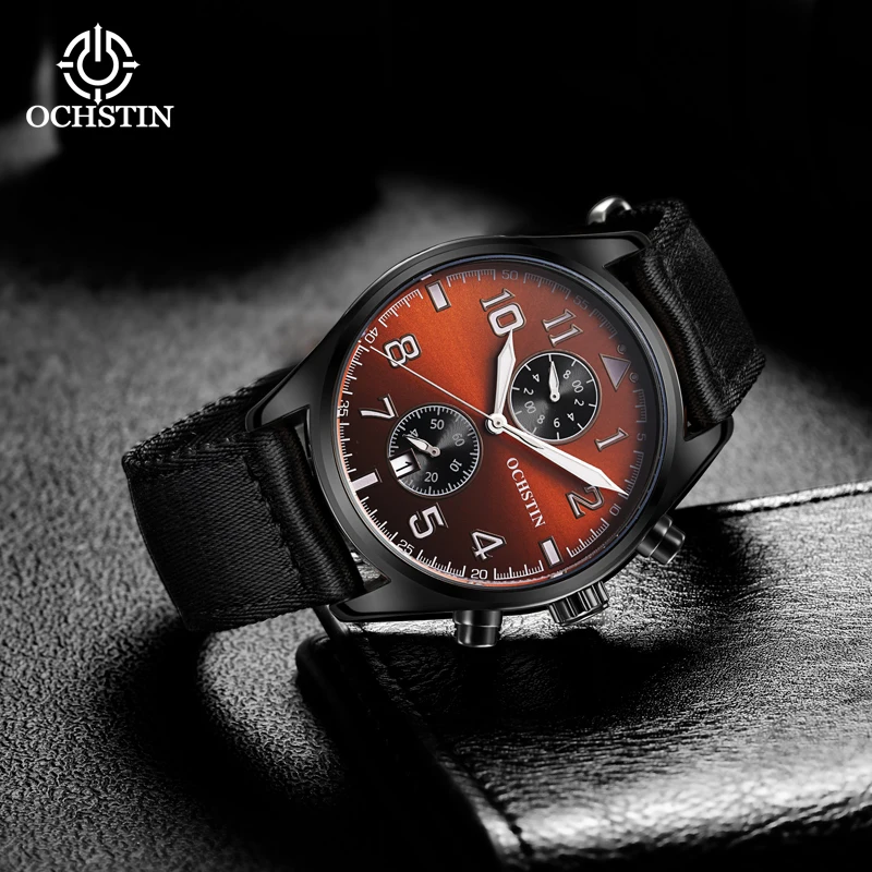 OCHSTIN Original Multifunction Movement Luminous Hand Watch Man Waterproof Nylon Strap Calendar Chronograph Luxury Wristwatch
OCHSTIN Original Multifunction Movement Luminous Hand Watch Man Waterproof Nylon Strap Calendar Chronograph Luxury Wristwatch