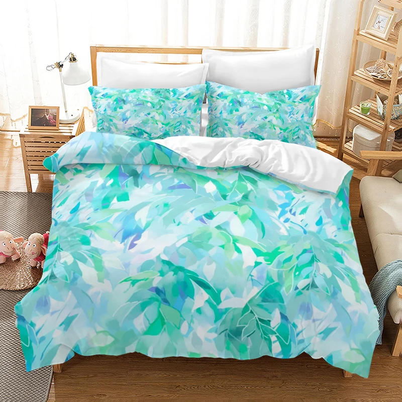 Green leaves style - Digital Printed Duvet Set - Polyester - Bedroom Decor -1 bed cover +2 pillowcases (no pillow core)
Green leaves style - Digital Printed Duvet Set - Polyester - Bedroom Decor -1 bed cover +2 pillowcases (no pillow core)