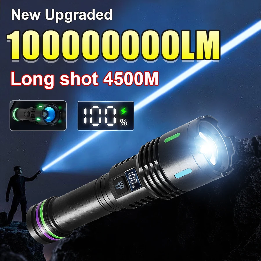 Супер яркий фонарик, перезаряжаемый через USB светодиодный светильник, аккумулятор 18650, водонепроницаемый фонарик, масштабируемый тактический фонарь, уличная лампа для кемпинга
Супер яркий фонарик, перезаряжаемый через USB светодиодный светильник, аккумулятор 18650, водонепроницаемый фонарик, масштабируемый тактический фонарь, уличная лампа для кемпинга
