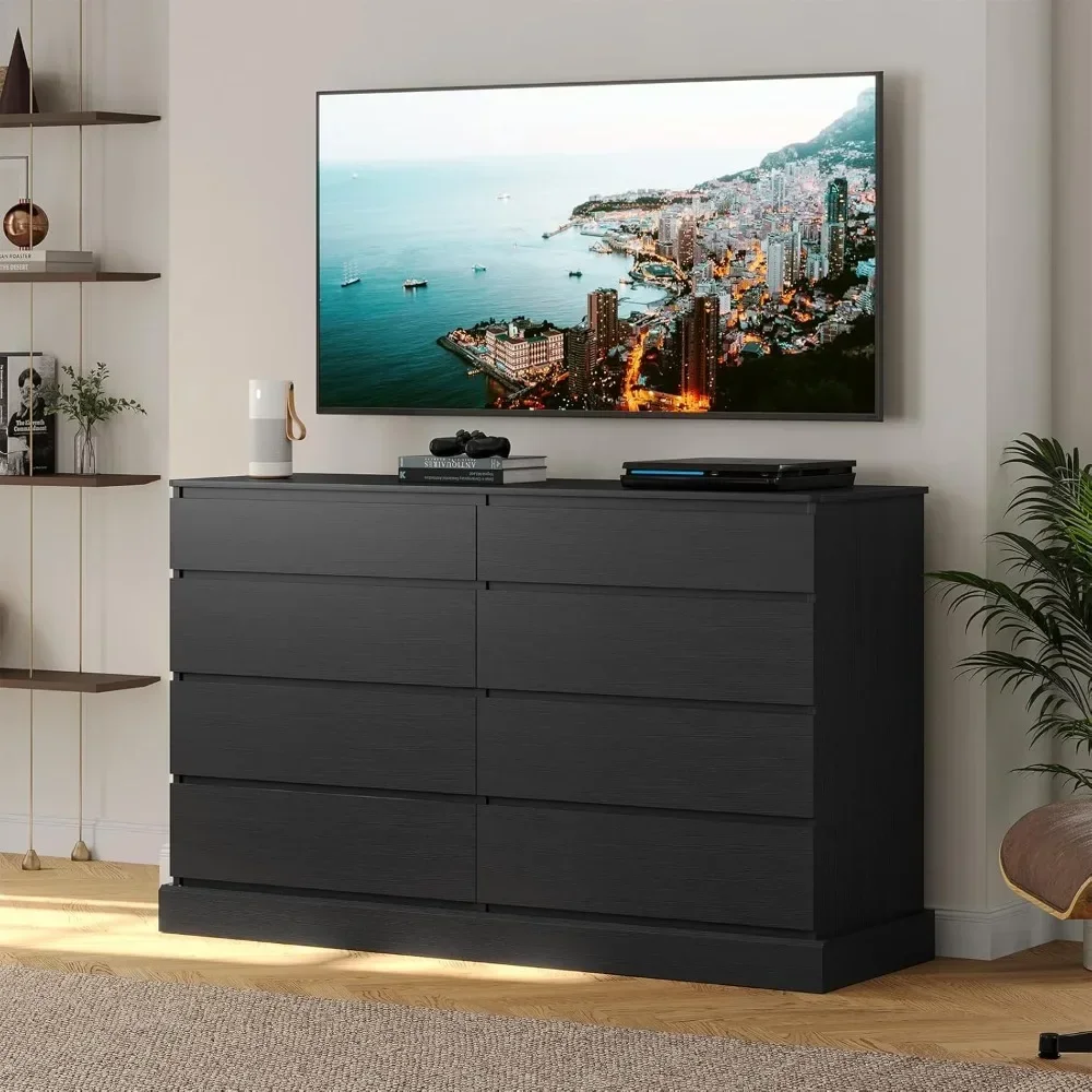 8 Drawers Bedroom Dresser, Modern Large Double Dressers for Bedroom, Black Storage Organizer Chest of Drawers
8 Drawers Bedroom Dresser, Modern Large Double Dressers for Bedroom, Black Storage Organizer Chest of Drawers