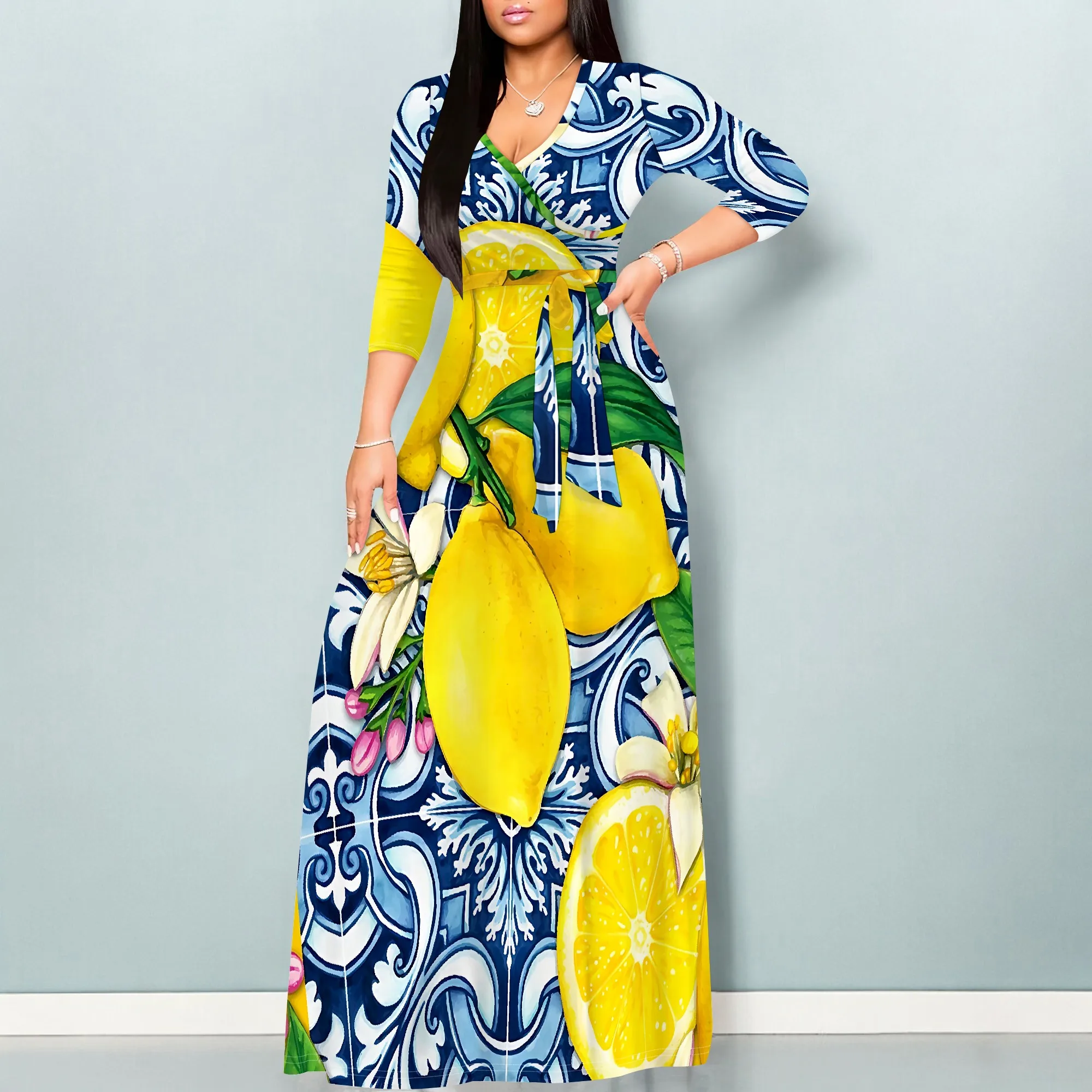 Women's Summer Fashion Printed 3/4 Sleeve Maxi Dress for Women Short Sleeve Long Loose Casual Dresses
Women's Summer Fashion Printed 3/4 Sleeve Maxi Dress for Women Short Sleeve Long Loose Casual Dresses