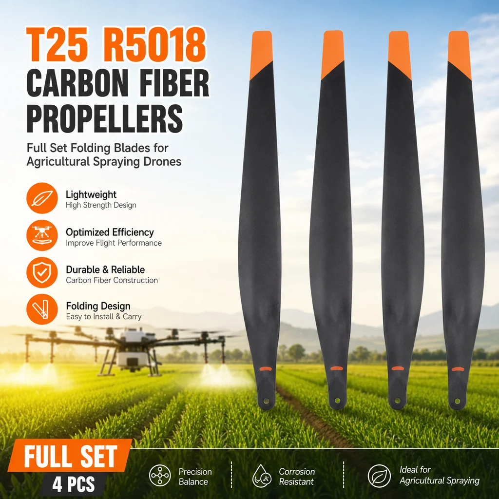 T25 R5018 Carbon Fiber Propellers Full Set Folding Blades for Agricultural Spraying
T25 R5018 Carbon Fiber Propellers Full Set Folding Blades for Agricultural Spraying