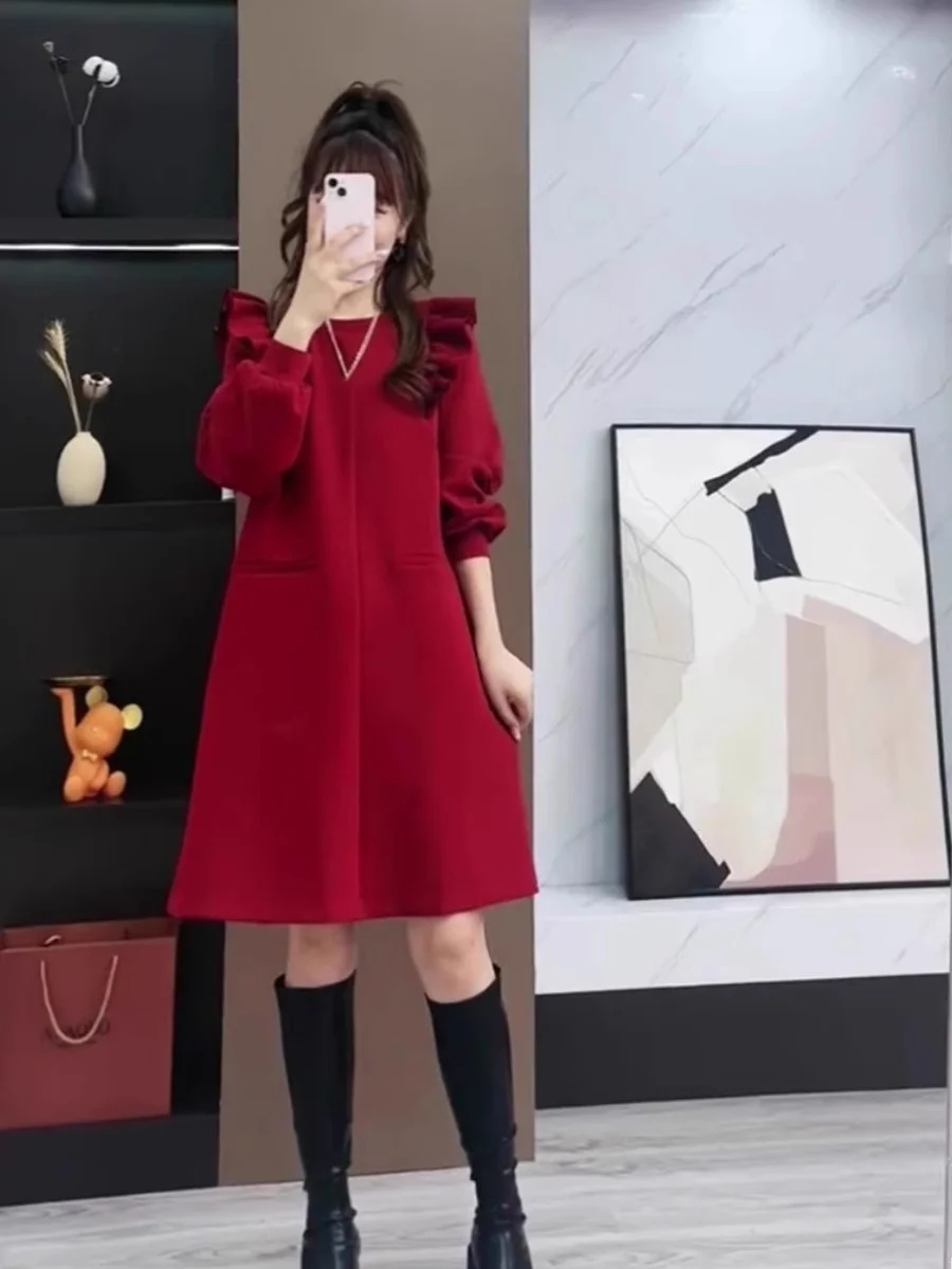 plus Size Autumn Winter Knitted Sweater Midi Dr with Wood ain Casual Loose Fit High Waist Cotton Blend Long Sve
plus Size Autumn Winter Knitted Sweater Midi Dr with Wood ain Casual Loose Fit High Waist Cotton Blend Long Sve