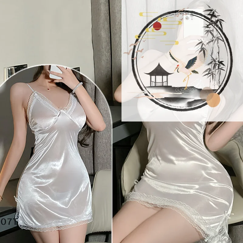 Sexy Lingerie Suspenders Nightdress Women Thin Lace Slit Pajamas Sling Nightgown
Sexy Lingerie Suspenders Nightdress Women Thin Lace Slit Pajamas Sling Nightgown