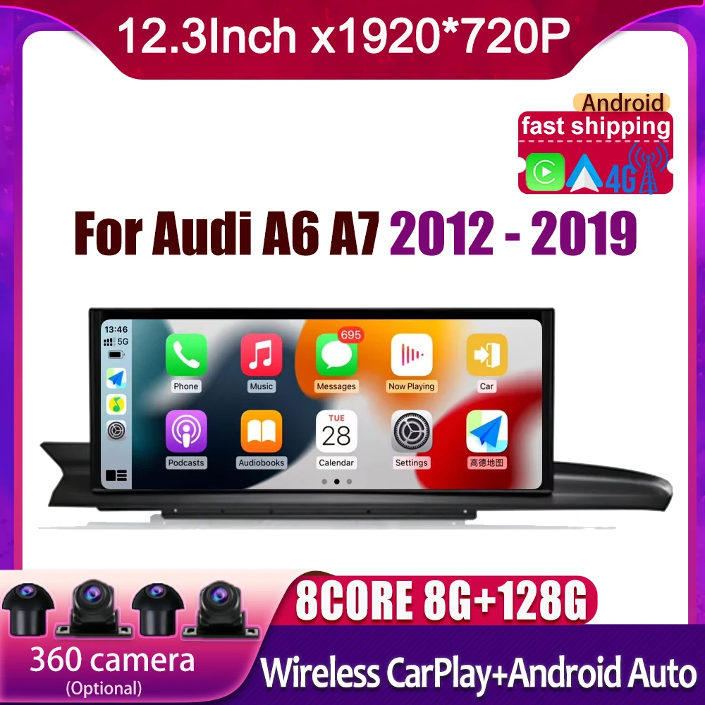 12.3 Inch For Audi A6 A6L A7 2012 - 2019 Android 14 Touch Screen Car Accessories Carplay Monitors Multimedia Auto Radio Player 
12.3 Inch For Audi A6 A6L A7 2012 - 2019 Android 14 Touch Screen Car Accessories Carplay Monitors Multimedia Auto Radio Player