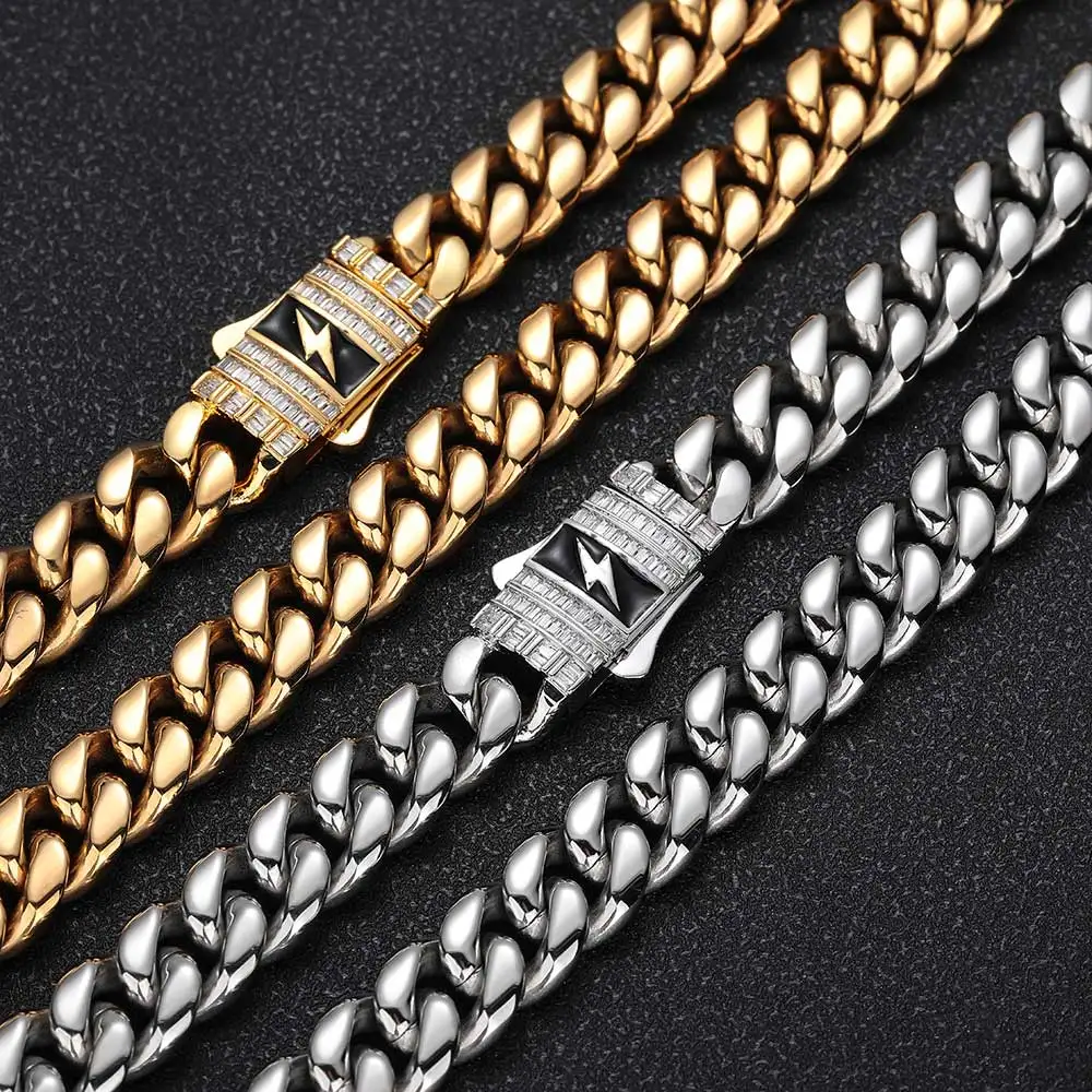 Fashion Cuban Link Chains Shiny Rectangle Zircon Personalize 12MM Stainless Steel Curb Link Necklace for Hiphop Jewelry Gift
Fashion Cuban Link Chains Shiny Rectangle Zircon Personalize 12MM Stainless Steel Curb Link Necklace for Hiphop Jewelry Gift