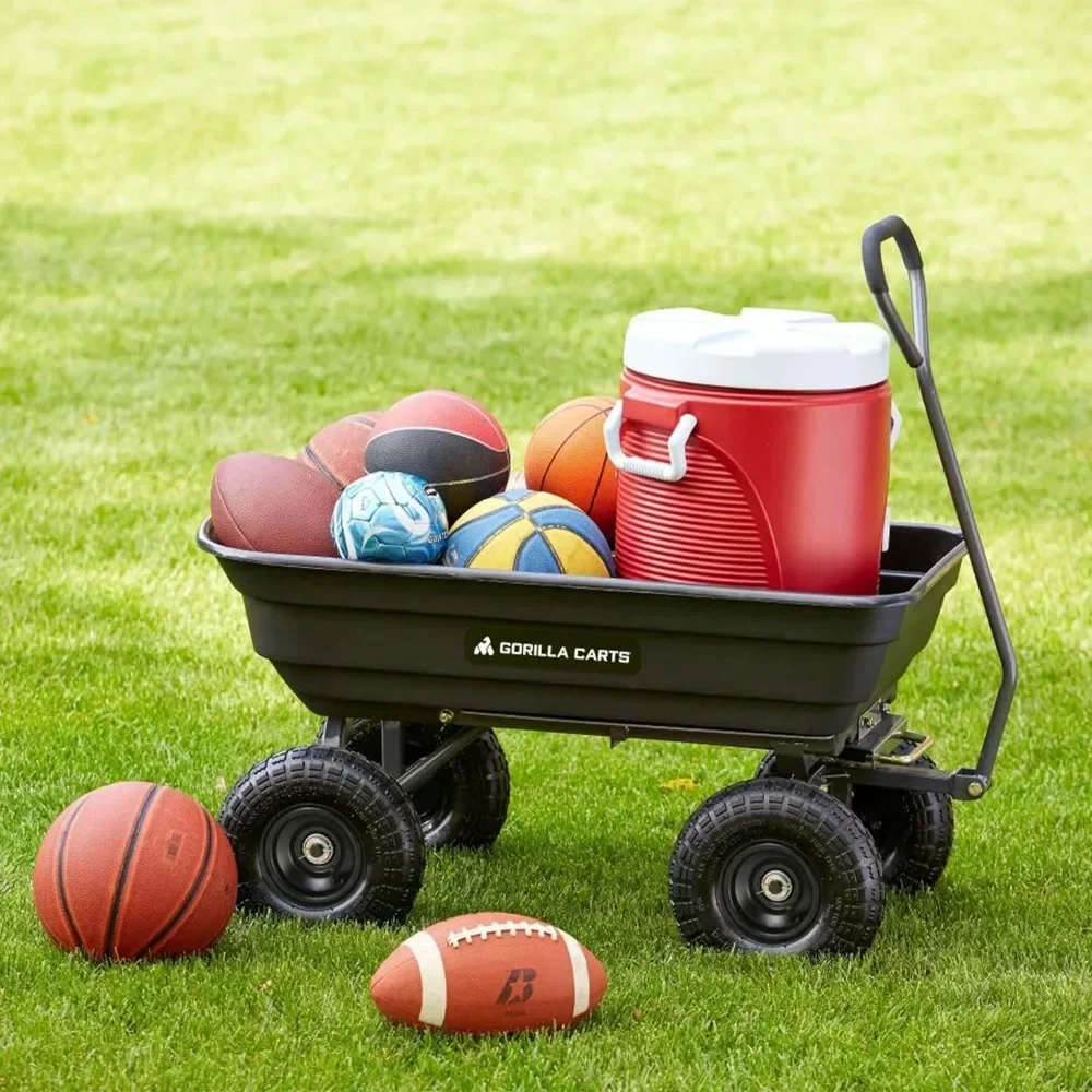 A Poly Garden Dump Cart with Easy to Assemble Steel Frame, Camping Beach Wagon w/Quick Release System, 600 Pound Capacity
A Poly Garden Dump Cart with Easy to Assemble Steel Frame, Camping Beach Wagon w/Quick Release System, 600 Pound Capacity