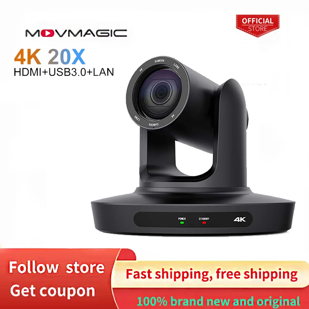 MOVMAGIC 4K 10/20X PTZ-камера для конференций LAN POE USB3.0 HDMI для церковной потоковой передачи в деловом встрече, трансляция на YouTube
MOVMAGIC 4K 10/20X PTZ-камера для конференций LAN POE USB3.0 HDMI для церковной потоковой передачи в деловом встрече, трансляция на YouTube
