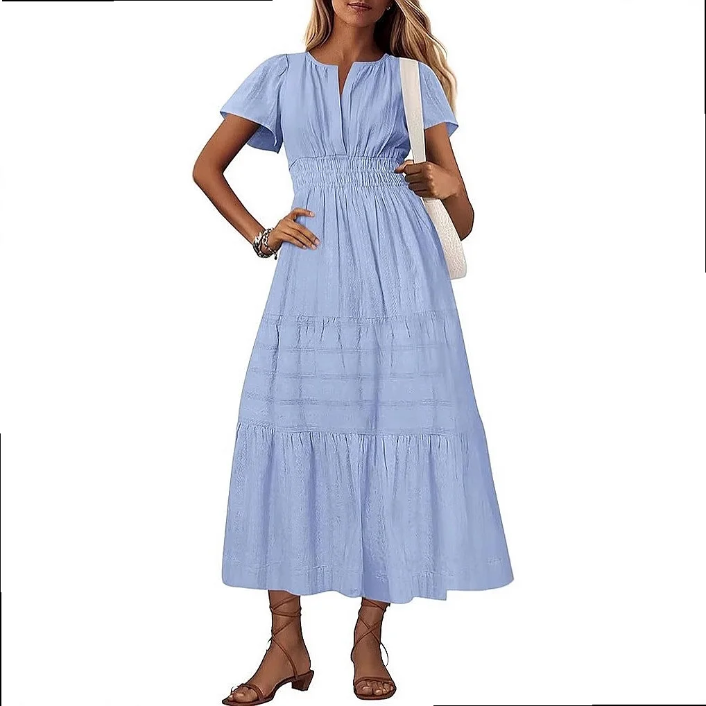Spring Summer Women V Neck Ruffle Puff Sleeve Tiered Maxi Dress Dresses
Spring Summer Women V Neck Ruffle Puff Sleeve Tiered Maxi Dress Dresses