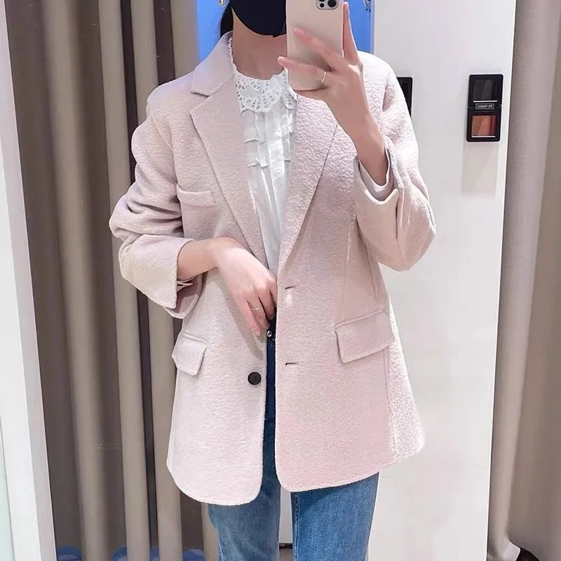 Mimifa Premium Brand Pure Original Double-Sided Hand-Sewn Woolen Coat Korean Sle Long Sve Suit Jaet Color
Mimifa Premium Brand Pure Original Double-Sided Hand-Sewn Woolen Coat Korean Sle Long Sve Suit Jaet Color