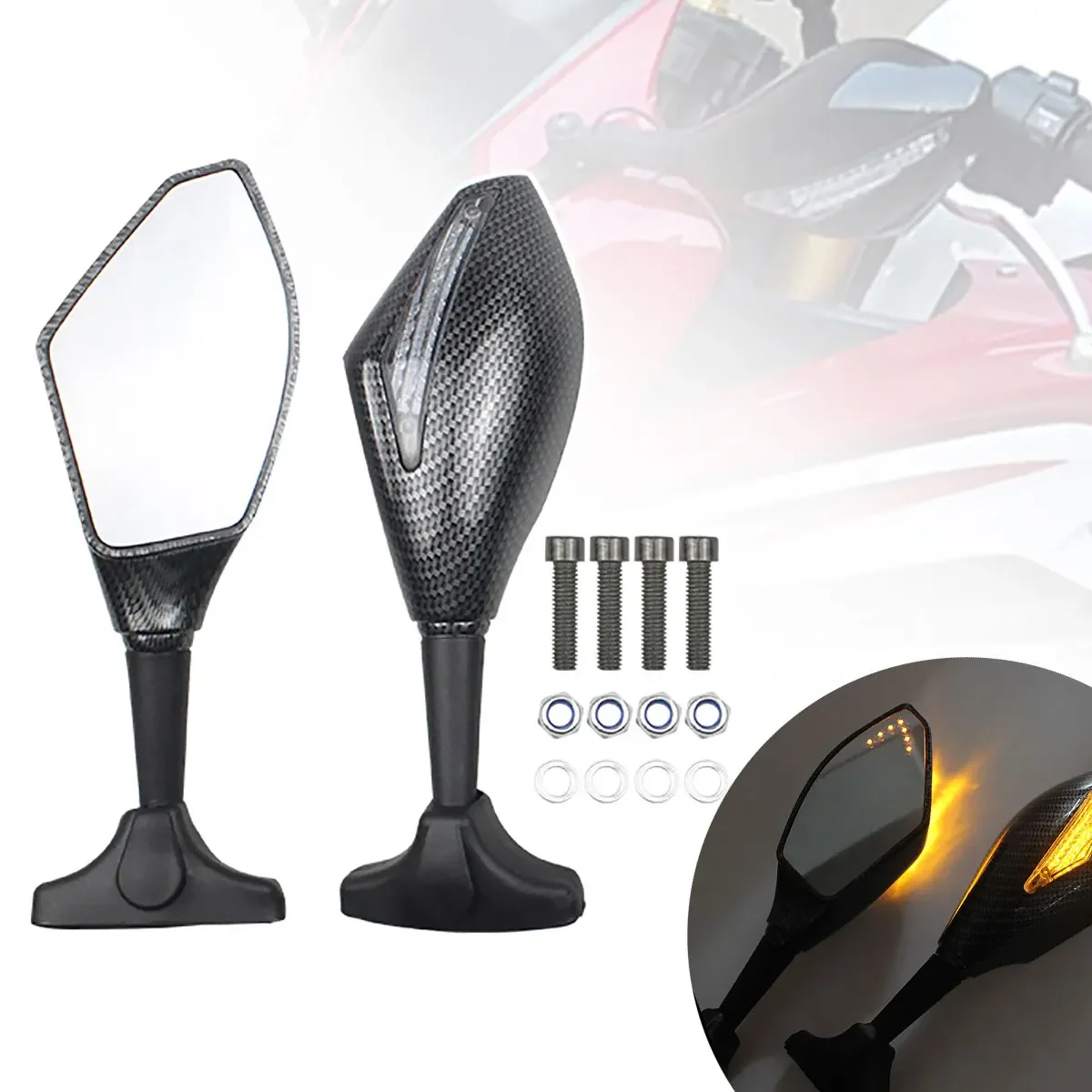 Motorcycle Rear View Mirror With Led Light Modified Accessories For Honda R6
Motorcycle Rear View Mirror With Led Light Modified Accessories For Honda R6