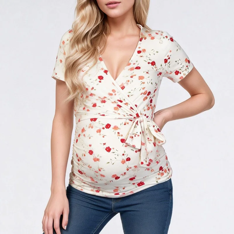 Новая летняя блузка для беременных женщин, рубашка с коротким рукавом, V-образным вырезом, принтом и шнуровкой, женские топы, рубашки, блузки для женщин Q3496
Новая летняя блузка для беременных женщин, рубашка с коротким рукавом, V-образным вырезом, принтом и шнуровкой, женские топы, рубашки, блузки для женщин Q3496