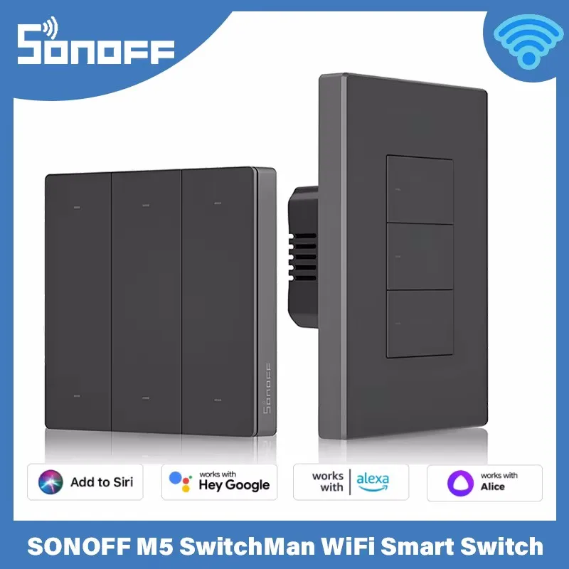 SONOFF M5 SwitchMan Умный настенный переключатель 80/86 Тип 1/2/3 Gang Настенный кнопочный переключатель Рамка Умный график сцены для умного дома
SONOFF M5 SwitchMan Умный настенный переключатель 80/86 Тип 1/2/3 Gang Настенный кнопочный переключатель Рамка Умный график сцены для умного дома