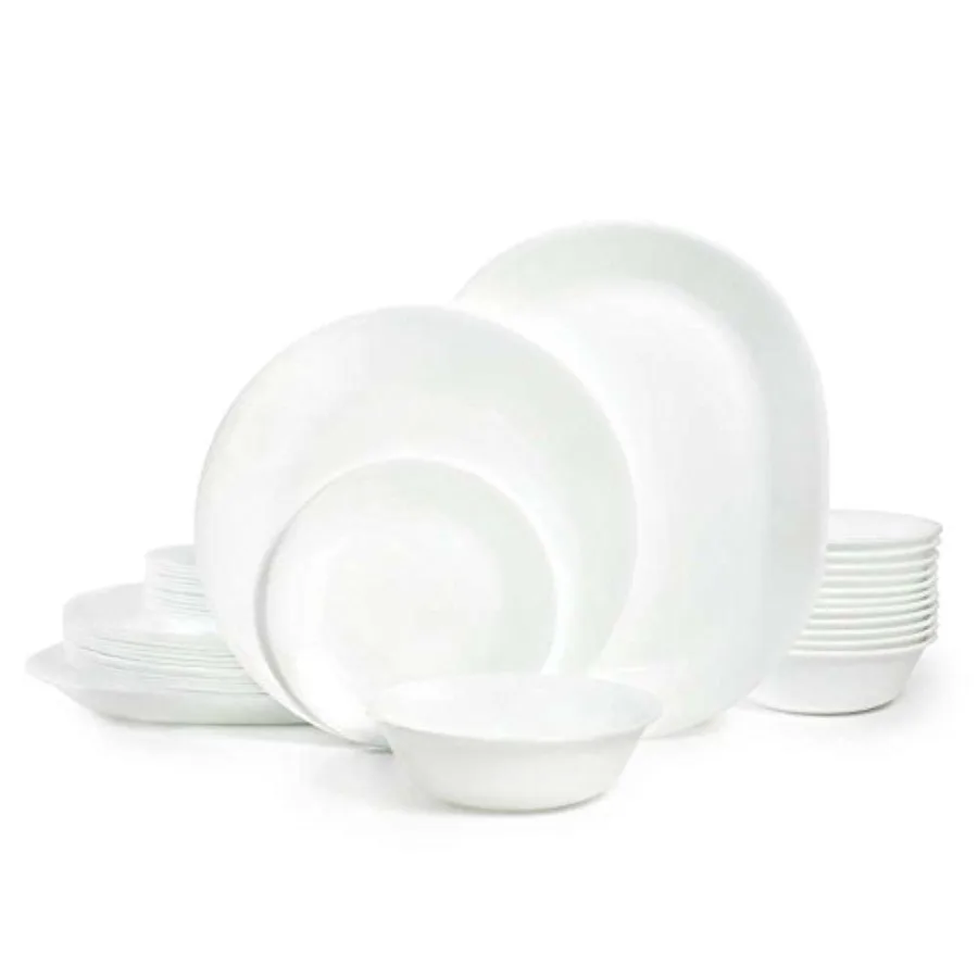 Vitrelle 38-Piece Service for 12 Dinnerware Set, Triple Layer Glass and Chip Resistant, Lightweight Round Plates and Bowls Set,
Vitrelle 38-Piece Service for 12 Dinnerware Set, Triple Layer Glass and Chip Resistant, Lightweight Round Plates and Bowls Set,