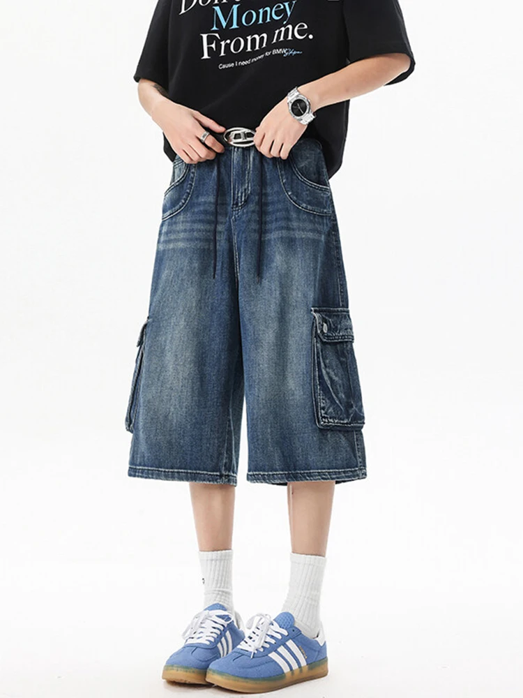 Retro American Washed Workwear Jeans Shorts for Men Summer Trendy Brand Multi Pocket Loose Wide Leg Seven Shorts
Retro American Washed Workwear Jeans Shorts for Men Summer Trendy Brand Multi Pocket Loose Wide Leg Seven Shorts