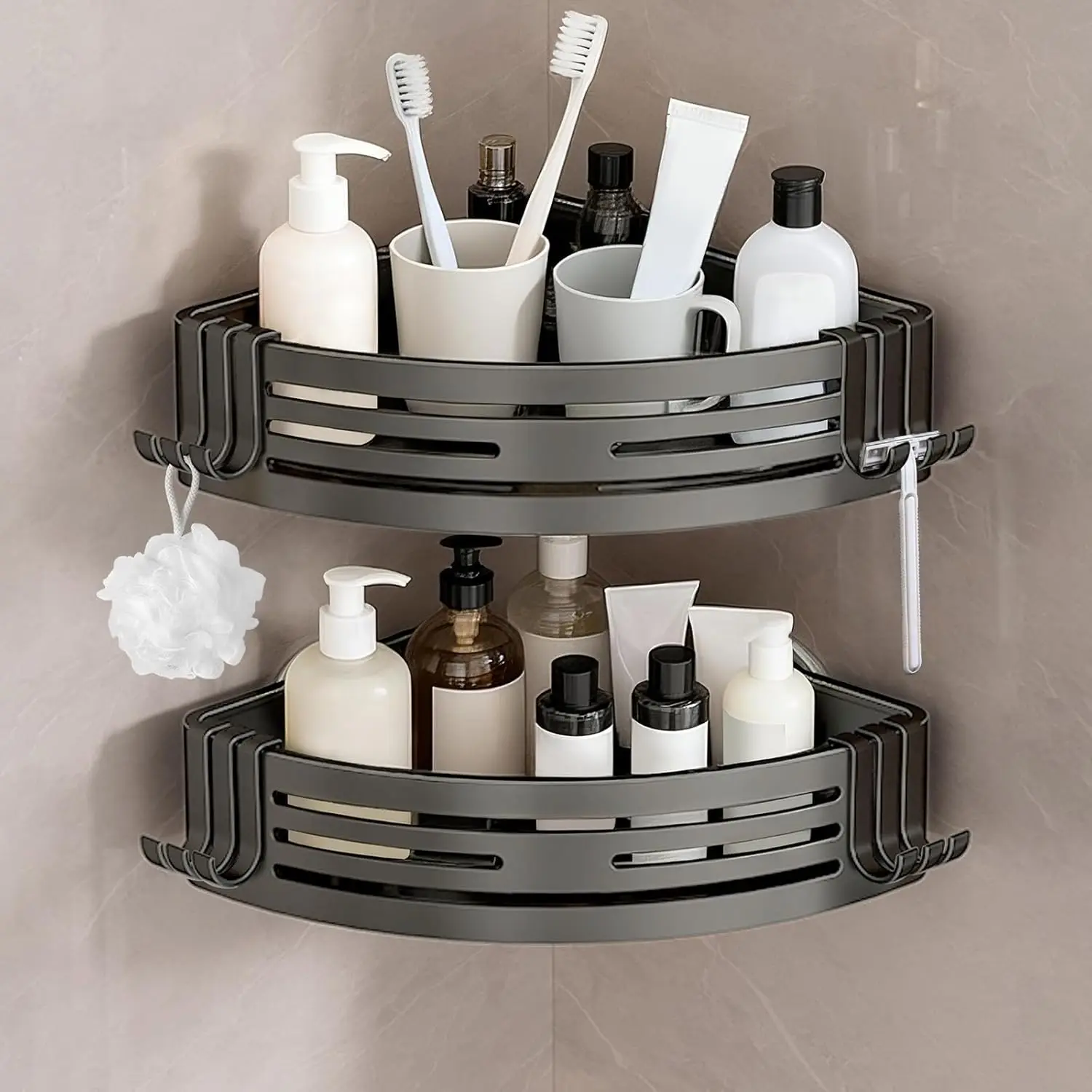 Corner Shower Caddy with Suction Cups No Drill Shelf Organizer 2 Pack Gunmetal Gray
Corner Shower Caddy with Suction Cups No Drill Shelf Organizer 2 Pack Gunmetal Gray
