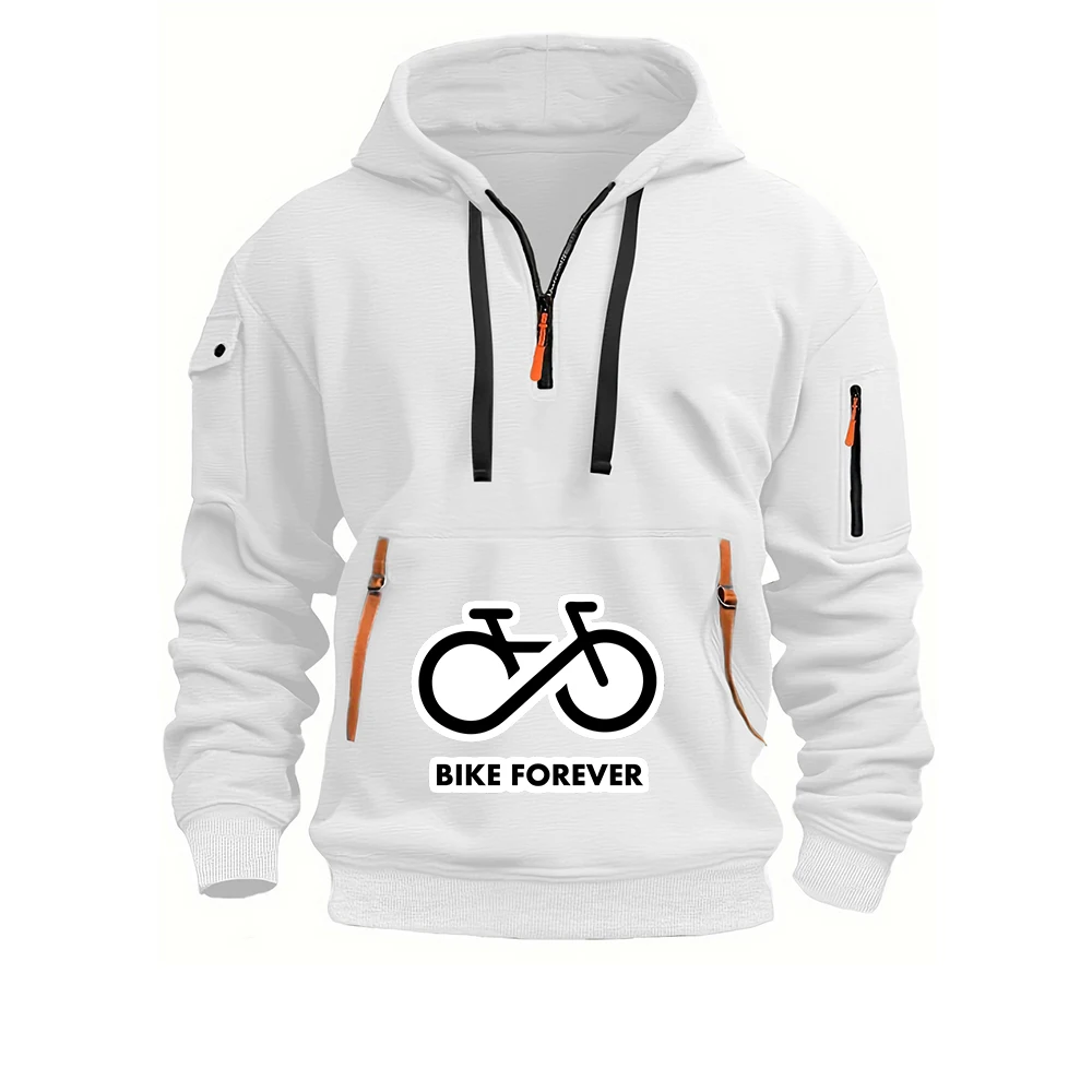 Bike Forever Print Spring And Autumn Men's Half Zipper Sweatshirts 2025 New High Street Fashion Pullover Hoodies
Bike Forever Print Spring And Autumn Men's Half Zipper Sweatshirts 2025 New High Street Fashion Pullover Hoodies