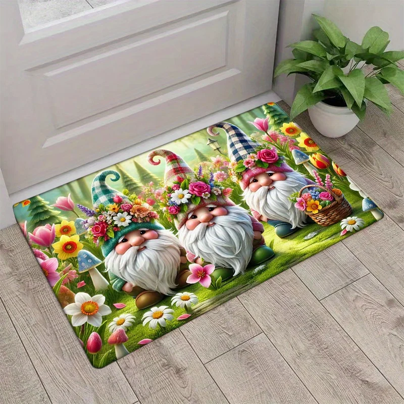 1pc Spring Spring Pastoral Three Cute Dwarfs Floor Mat, Colorful Flowers and Cute Dwarfs Print Fresh Green Background Floor Mat
1pc Spring Spring Pastoral Three Cute Dwarfs Floor Mat, Colorful Flowers and Cute Dwarfs Print Fresh Green Background Floor Mat