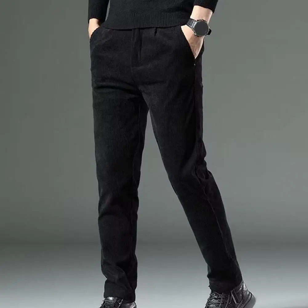 Button-zip Closure Pants Men's Thick Warm Windproof Winter Pants with Pockets Mid-waist Loose Fit Straight Leg Trousers for Fall
Button-zip Closure Pants Men's Thick Warm Windproof Winter Pants with Pockets Mid-waist Loose Fit Straight Leg Trousers for Fall