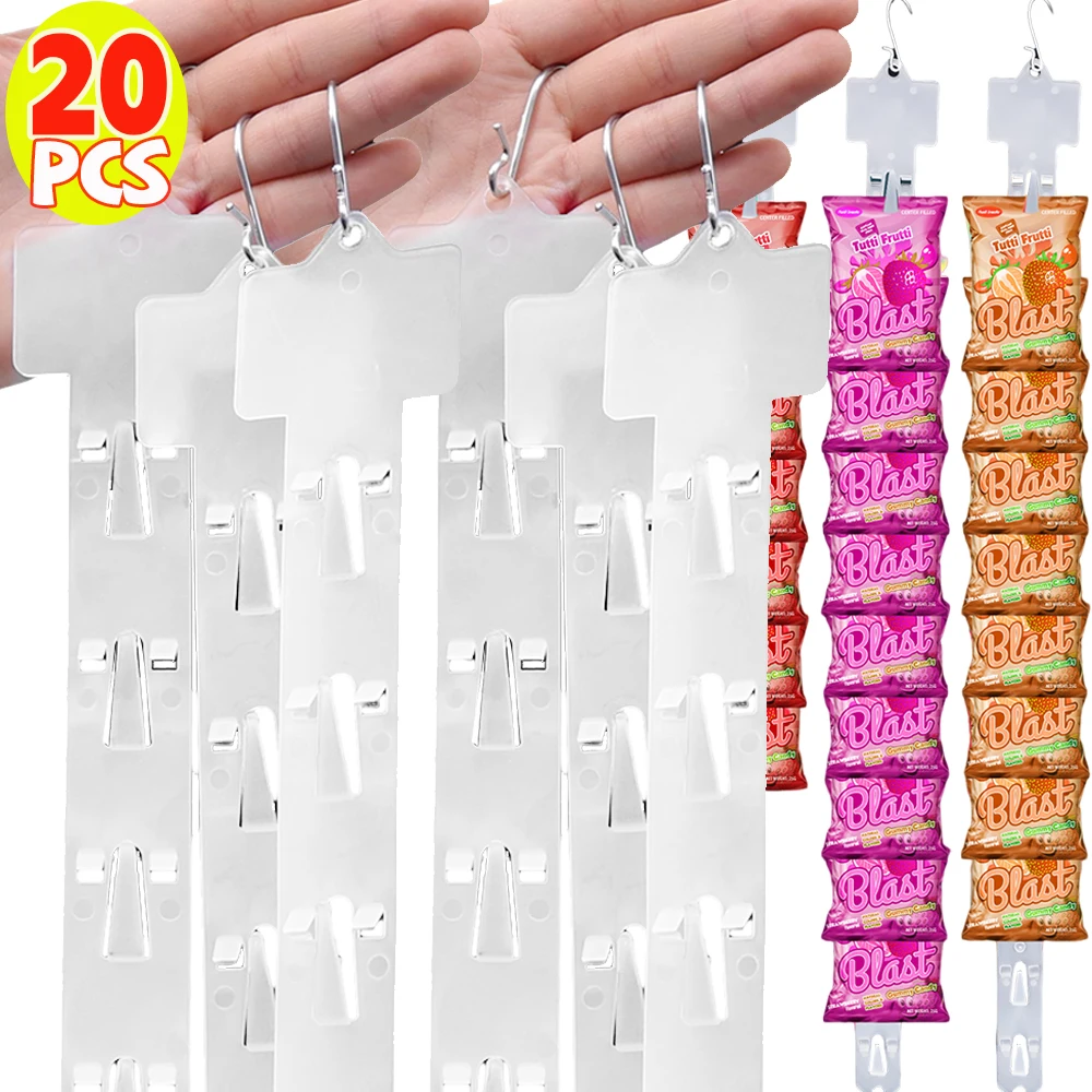 20/1PCS Plastic Snack Hanging Strips Store Snacks Display Hanger with Hooks Supermarket Racks Merchandising Storage Clip Strip
20/1PCS Plastic Snack Hanging Strips Store Snacks Display Hanger with Hooks Supermarket Racks Merchandising Storage Clip Strip