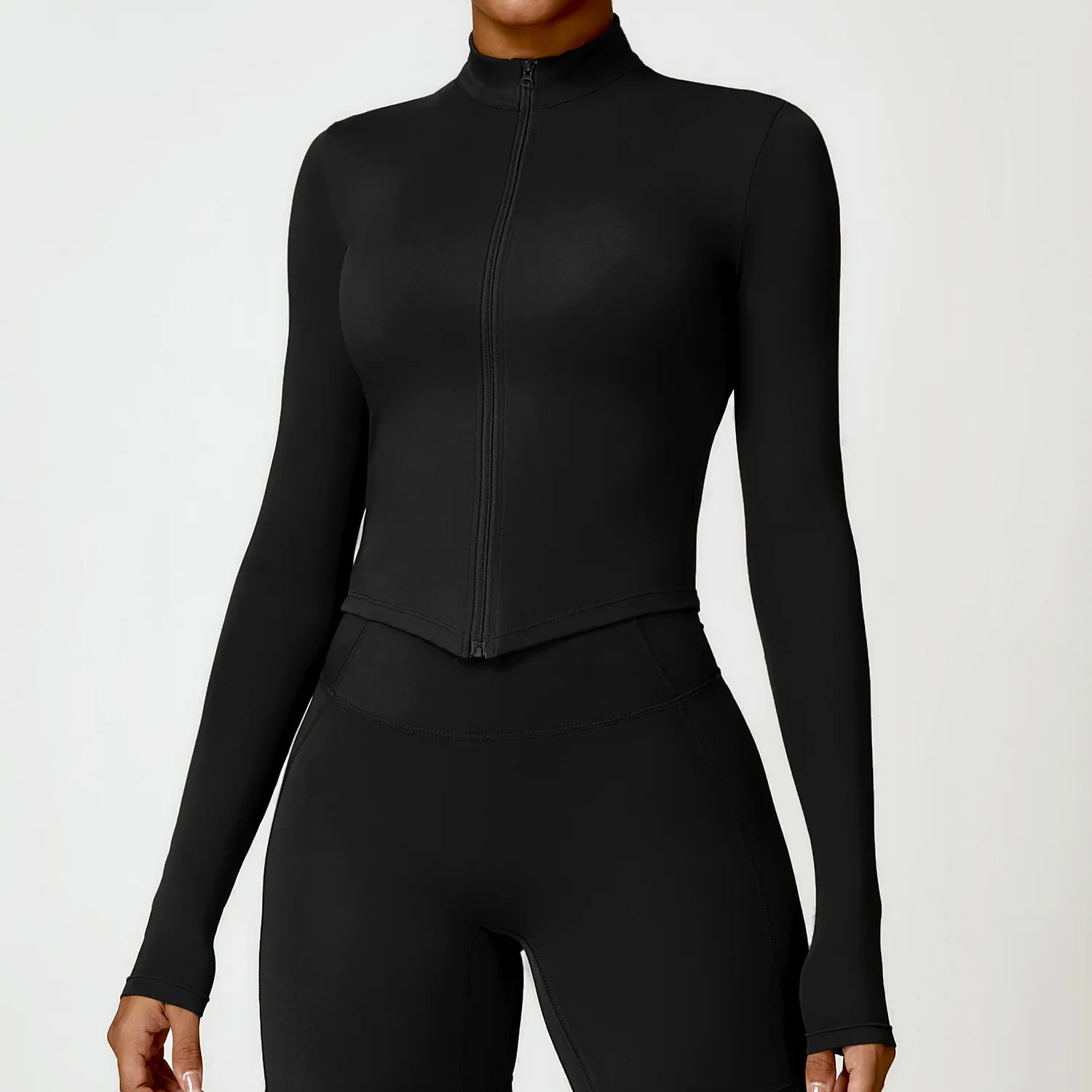 Yoga Jacket Women's Top Standing Collar Zipper Long Sleeved Sports Jacket Running Training Fitness Top Windproof Running Suit
Yoga Jacket Women's Top Standing Collar Zipper Long Sleeved Sports Jacket Running Training Fitness Top Windproof Running Suit
