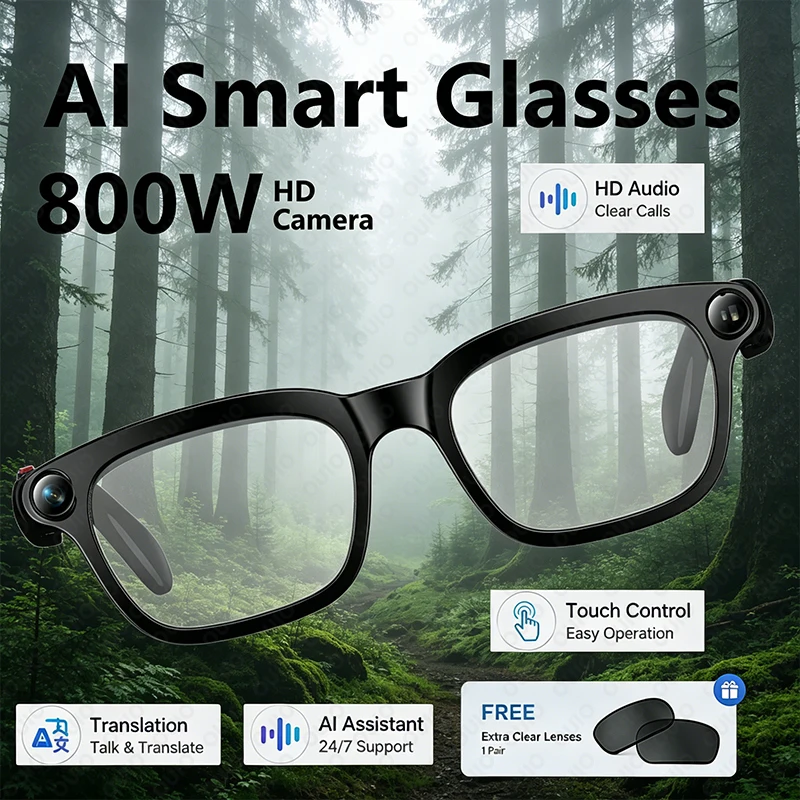 2026 AI Translation Smart Glasses 800W HD Camera Video Recording Photo HD Audio Touch Control 300mAh AI Assistant Smart Glasses
2026 AI Translation Smart Glasses 800W HD Camera Video Recording Photo HD Audio Touch Control 300mAh AI Assistant Smart Glasses