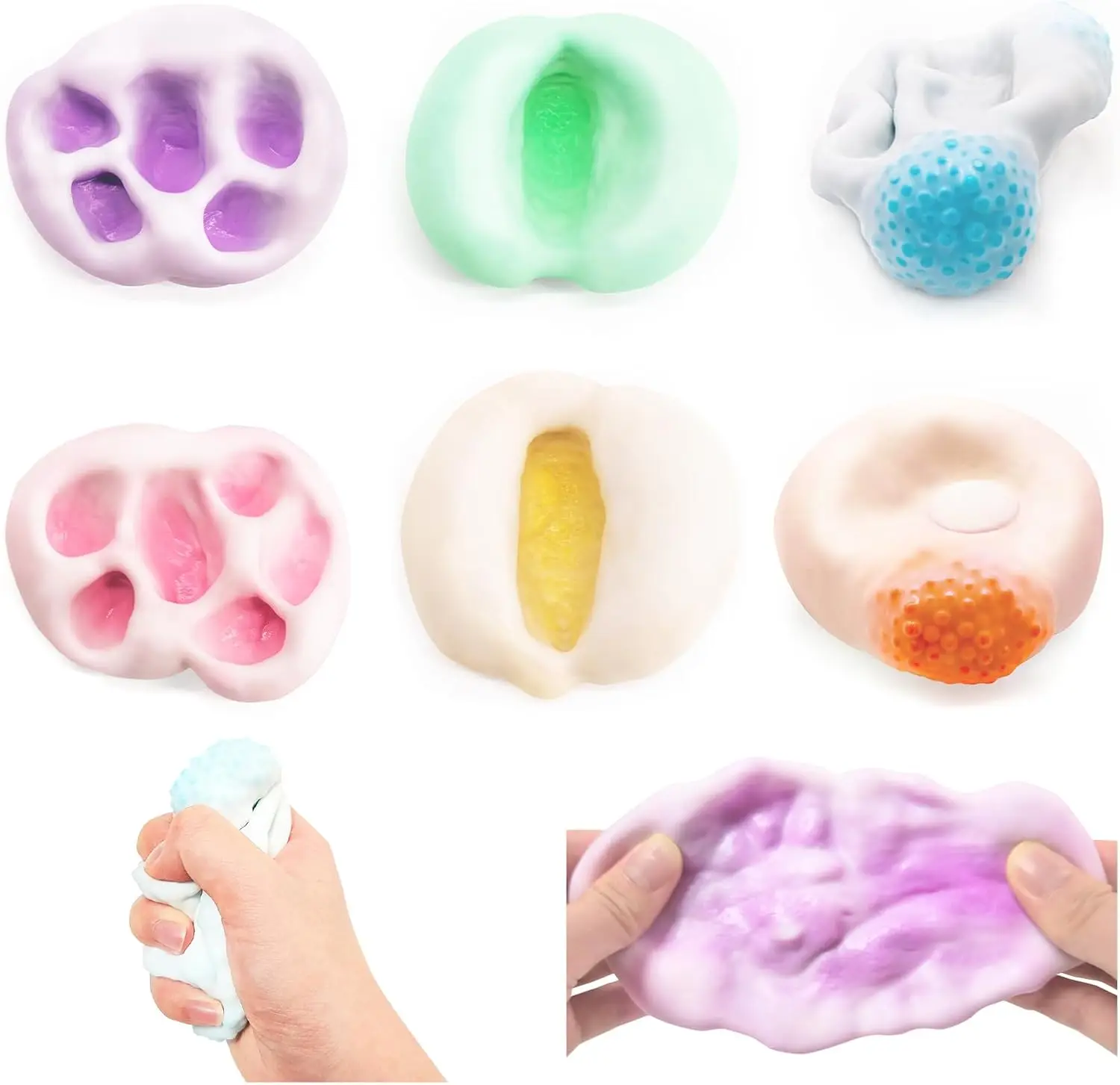 6 Pack Stress Balls, 3 Textures Crunchy Sand Squishy Balls ASMR Toys with Air Pumps Smoothie Balls for Stress Relief, Squeeze Fidget Toys for Party Favors Employee Gifts
6 Pack Stress Balls, 3 Textures Crunchy Sand Squishy Balls ASMR Toys with Air Pumps Smoothie Balls for Stress Relief, Squeeze Fidget Toys for Party Favors Employee Gifts