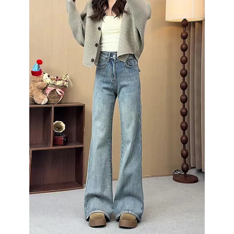 Blue High Waist Fce Lined Denim Jeans Women's Glitter Embellied Loose Fit Bootcut Pants Spring 2026 New Sle
Blue High Waist Fce Lined Denim Jeans Women's Glitter Embellied Loose Fit Bootcut Pants Spring 2026 New Sle
