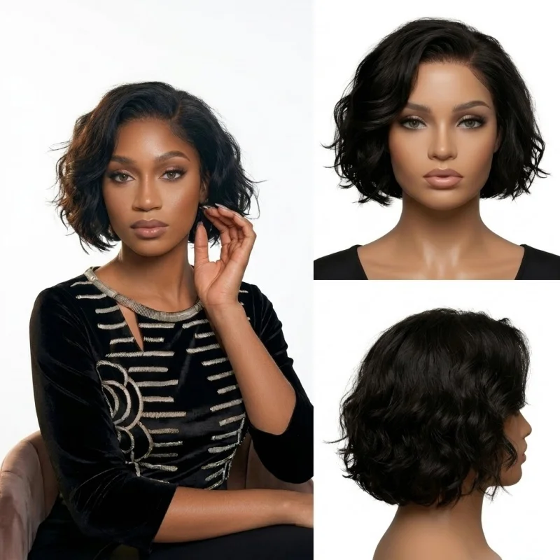 Bob Wig Pre Plucked Pre Cut Short Curly Lace synthetic Frontal Wigs Glueless 8 Inch 13X4 Lace Wigs
Bob Wig Pre Plucked Pre Cut Short Curly Lace synthetic Frontal Wigs Glueless 8 Inch 13X4 Lace Wigs