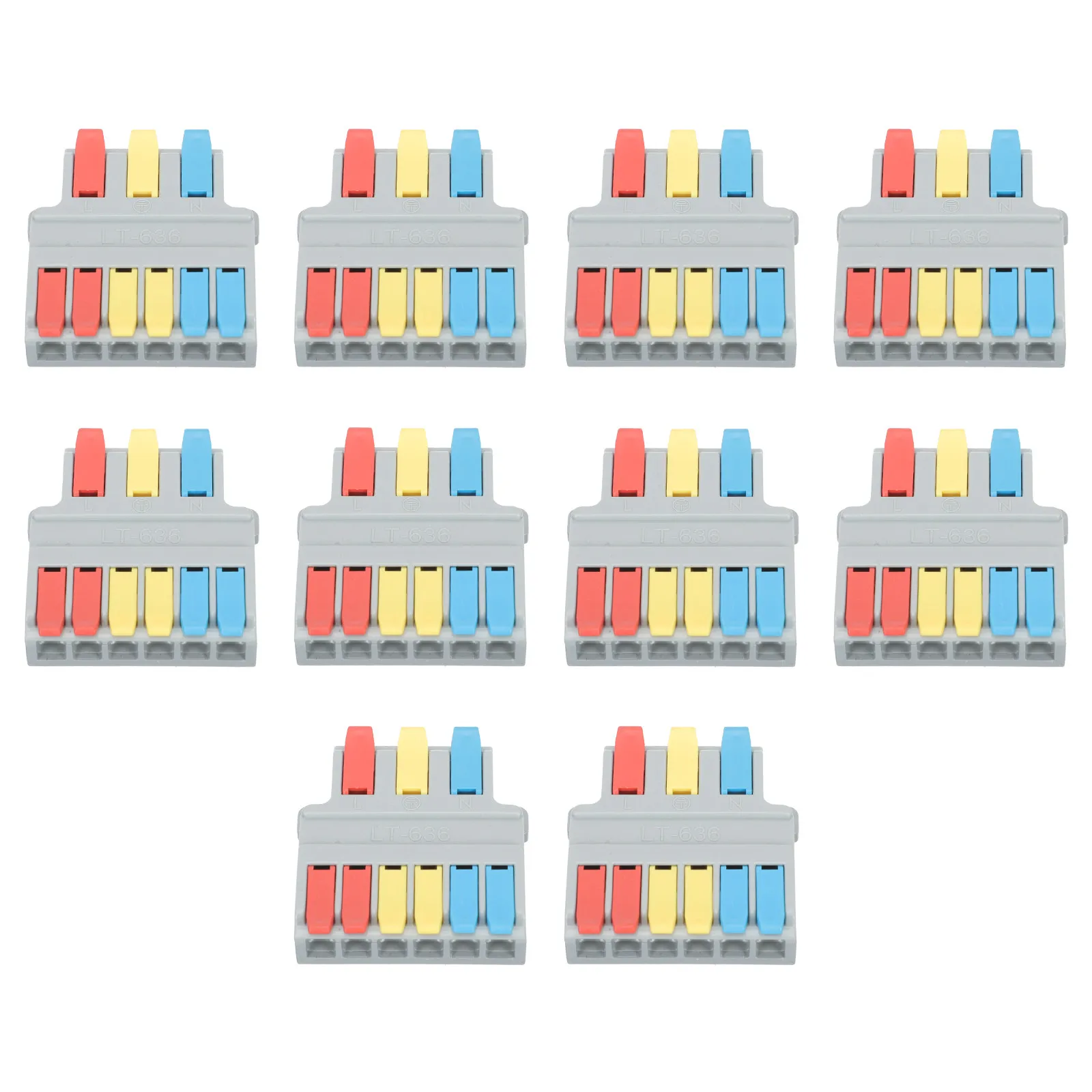 10Pcs Lever Wire Connectors Kit Splice Connectors for Wiring Reliable Terminal Blocks 3 in 6 Out 6 Wire Connector
10Pcs Lever Wire Connectors Kit Splice Connectors for Wiring Reliable Terminal Blocks 3 in 6 Out 6 Wire Connector