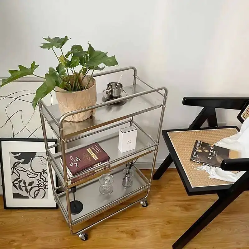 Metal Shelf Ins Modern Style Multi-layer Floor Removable Pulley Storage Rack Kitchen Islands and Trolleys Rolling Storage Cart
Metal Shelf Ins Modern Style Multi-layer Floor Removable Pulley Storage Rack Kitchen Islands and Trolleys Rolling Storage Cart